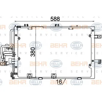 Condenseur, climatisation HELLA 8FC 351 300-604