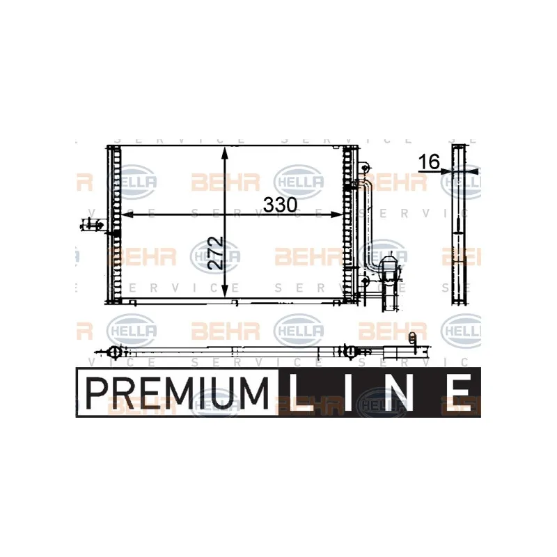 Condenseur, climatisation avant HELLA 8FC 351 300-691