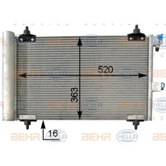 Condenseur, climatisation HELLA 8FC 351 301-034