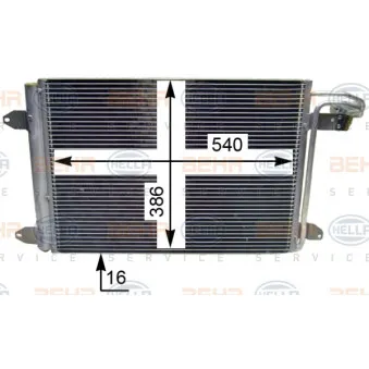 Condenseur, climatisation HELLA 8FC 351 301-044