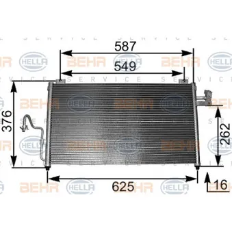 Condenseur, climatisation HELLA 8FC 351 301-091