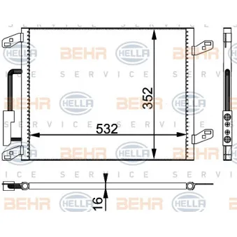 Condenseur, climatisation HELLA 8FC 351 301-101