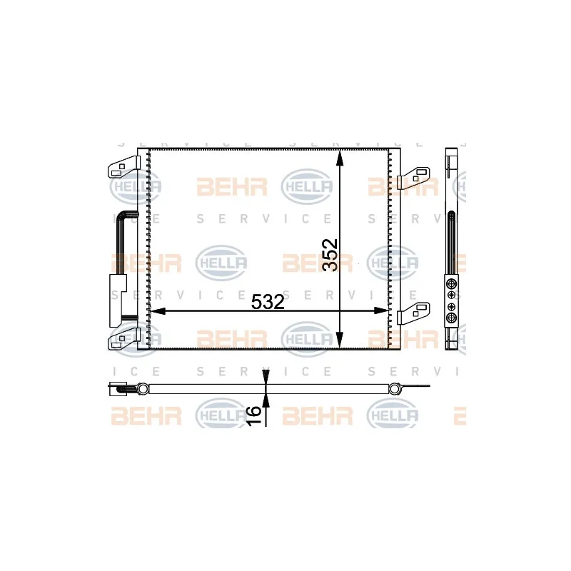 Condenseur, climatisation HELLA 8FC 351 301-101