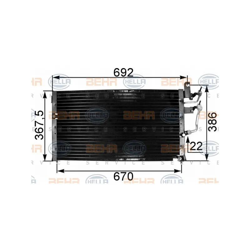 Condenseur, climatisation HELLA 8FC 351 301-111