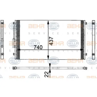 Condenseur, climatisation HELLA 8FC 351 301-141