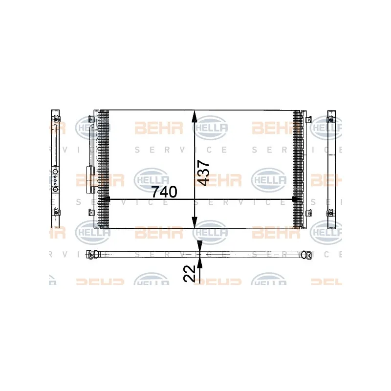 Condenseur, climatisation HELLA 8FC 351 301-141