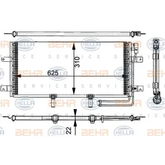 Condenseur, climatisation HELLA 8FC 351 301-151