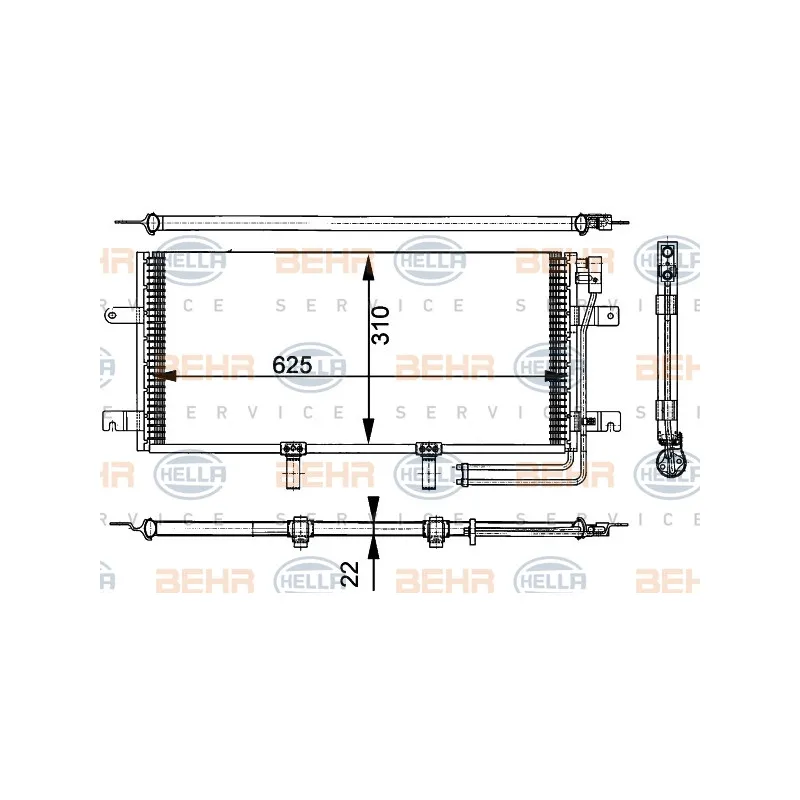 Condenseur, climatisation HELLA 8FC 351 301-151