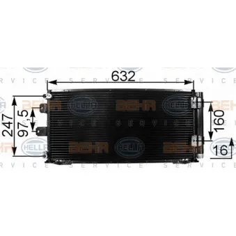 Condenseur, climatisation HELLA 8FC 351 301-161