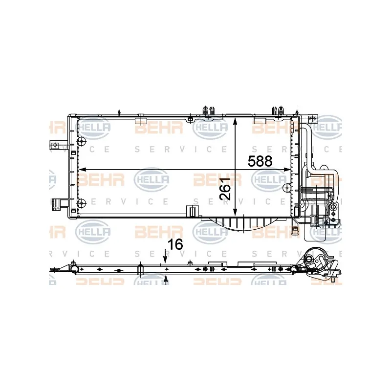 Condenseur, climatisation HELLA 8FC 351 301-204