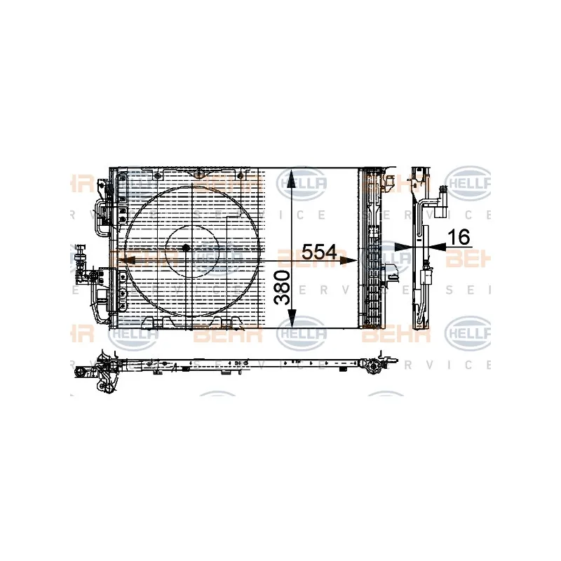 Condenseur, climatisation HELLA 8FC 351 301-221
