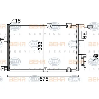 Condenseur, climatisation HELLA 8FC 351 301-244
