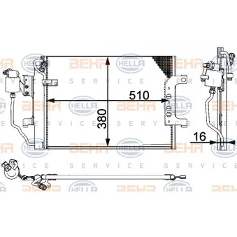 Condenseur, climatisation HELLA 8FC 351 301-361