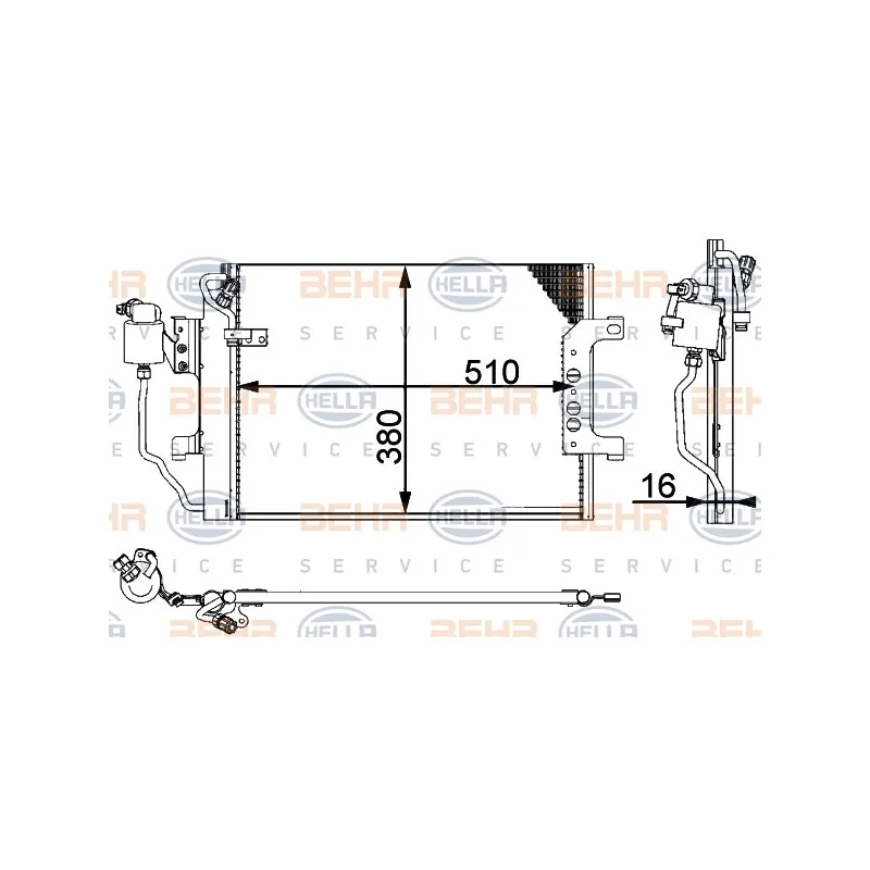 Condenseur, climatisation HELLA 8FC 351 301-361