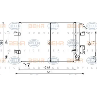 Condenseur, climatisation HELLA 8FC 351 301-364