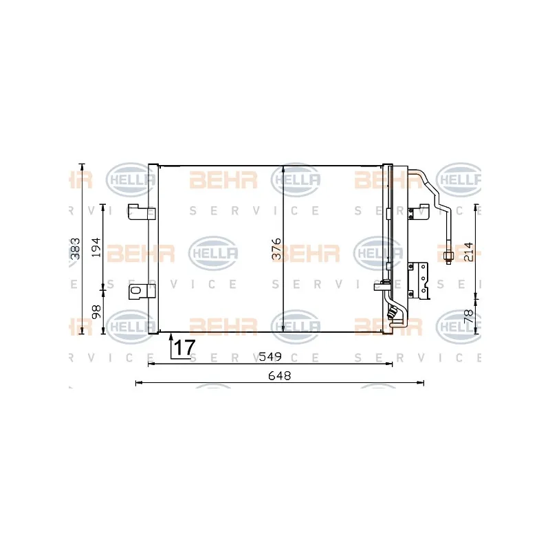 Condenseur, climatisation HELLA 8FC 351 301-364