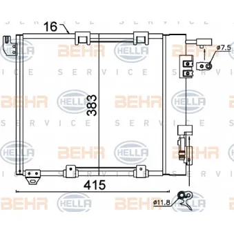 Condenseur, climatisation HELLA 8FC 351 301-374