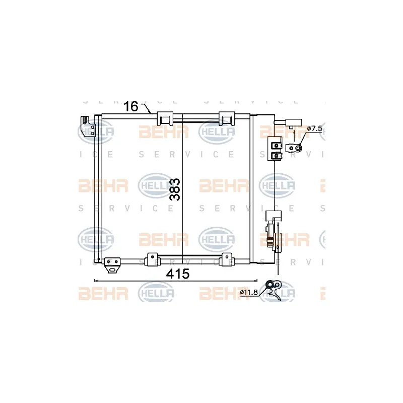 Condenseur, climatisation HELLA 8FC 351 301-374