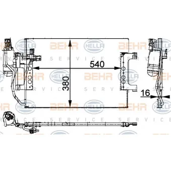 Condenseur, climatisation HELLA 8FC 351 301-394