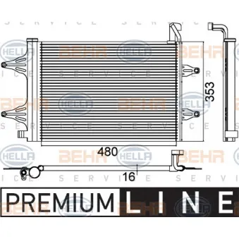 Condenseur, climatisation HELLA 8FC 351 301-531