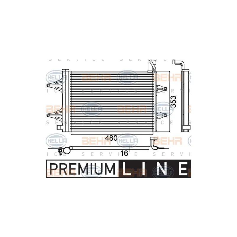 Condenseur, climatisation HELLA 8FC 351 301-531