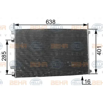 Condenseur, climatisation HELLA 8FC 351 301-564