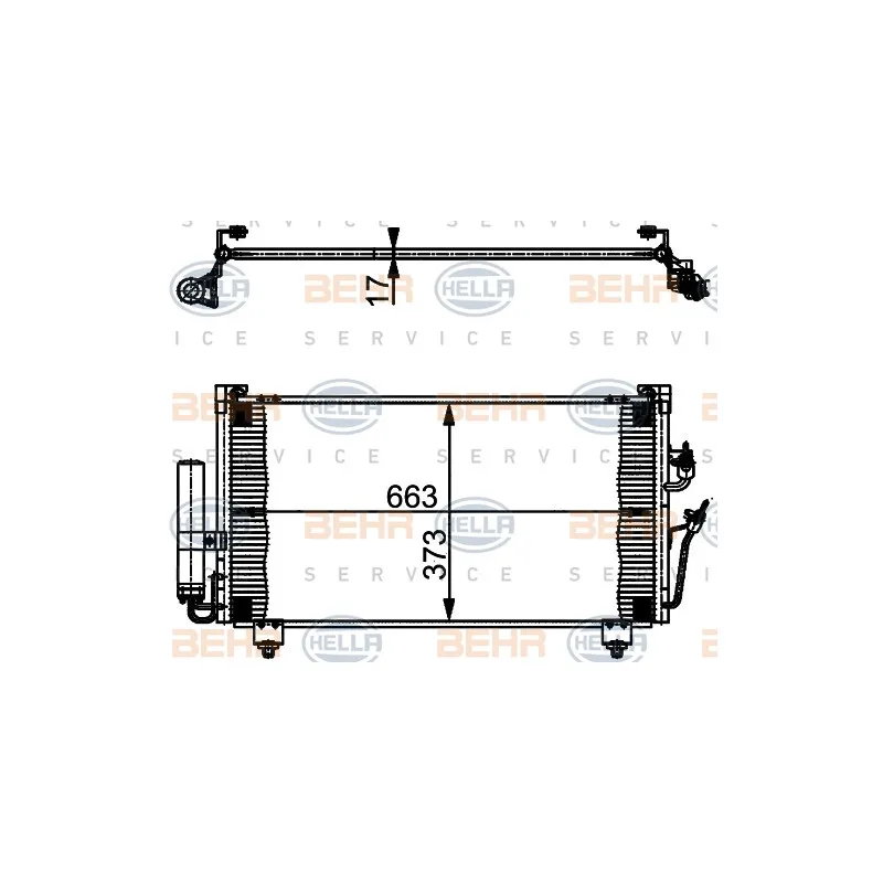 Condenseur, climatisation HELLA 8FC 351 301-581