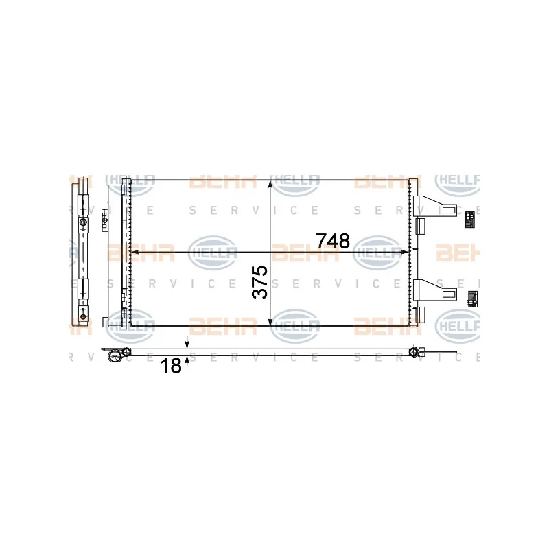 Condenseur, climatisation HELLA 8FC 351 301-604