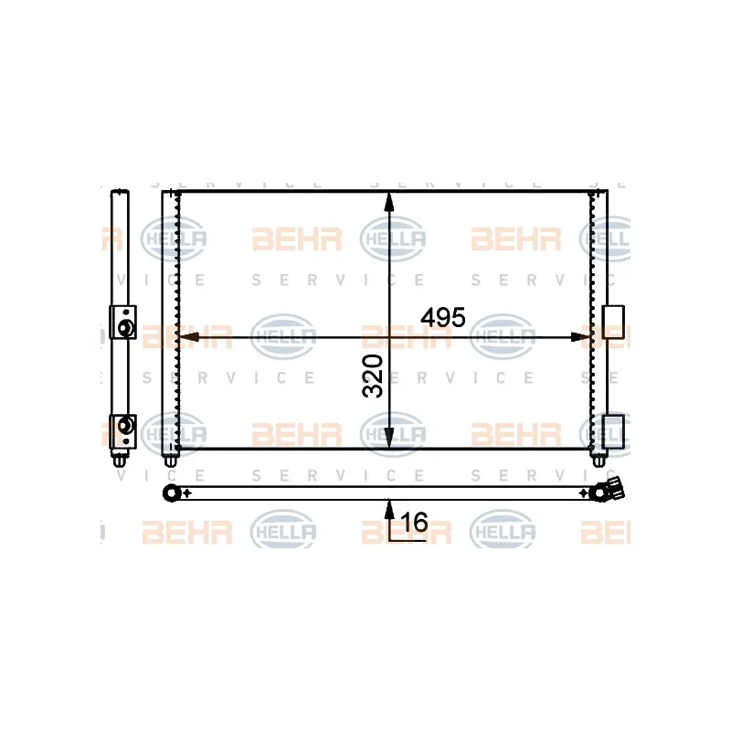 Condenseur, climatisation HELLA 8FC 351 301-701
