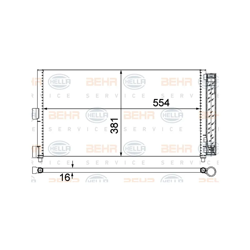 Condenseur, climatisation HELLA 8FC 351 301-714