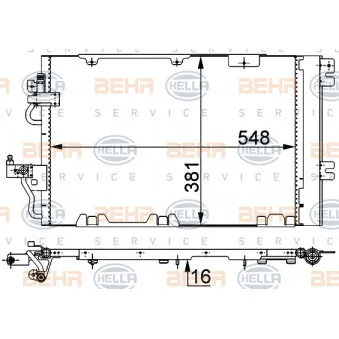 Condenseur, climatisation HELLA 8FC 351 301-741