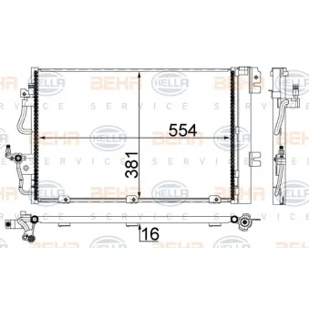 Condenseur, climatisation HELLA 8FC 351 301-764