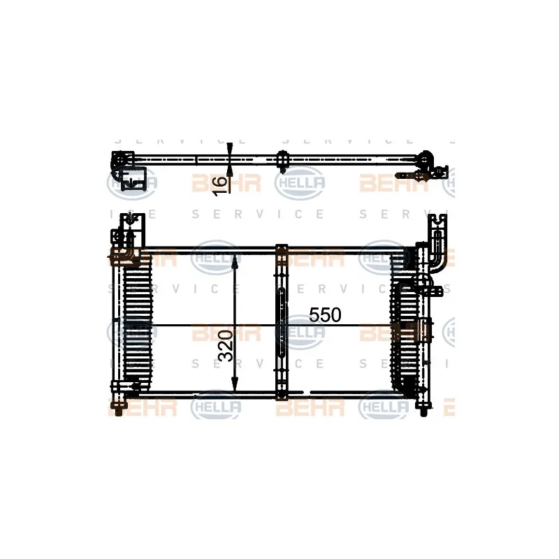 Condenseur, climatisation HELLA 8FC 351 302-061