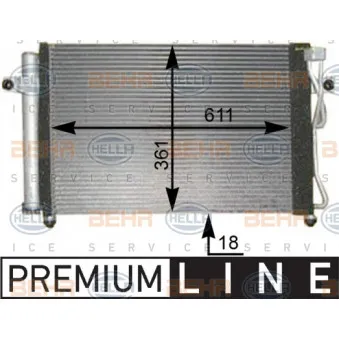 Condenseur, climatisation HELLA 8FC 351 302-291
