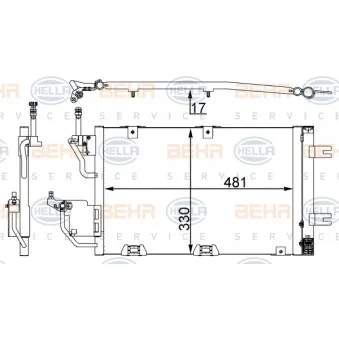 Condenseur, climatisation HELLA 8FC 351 302-374