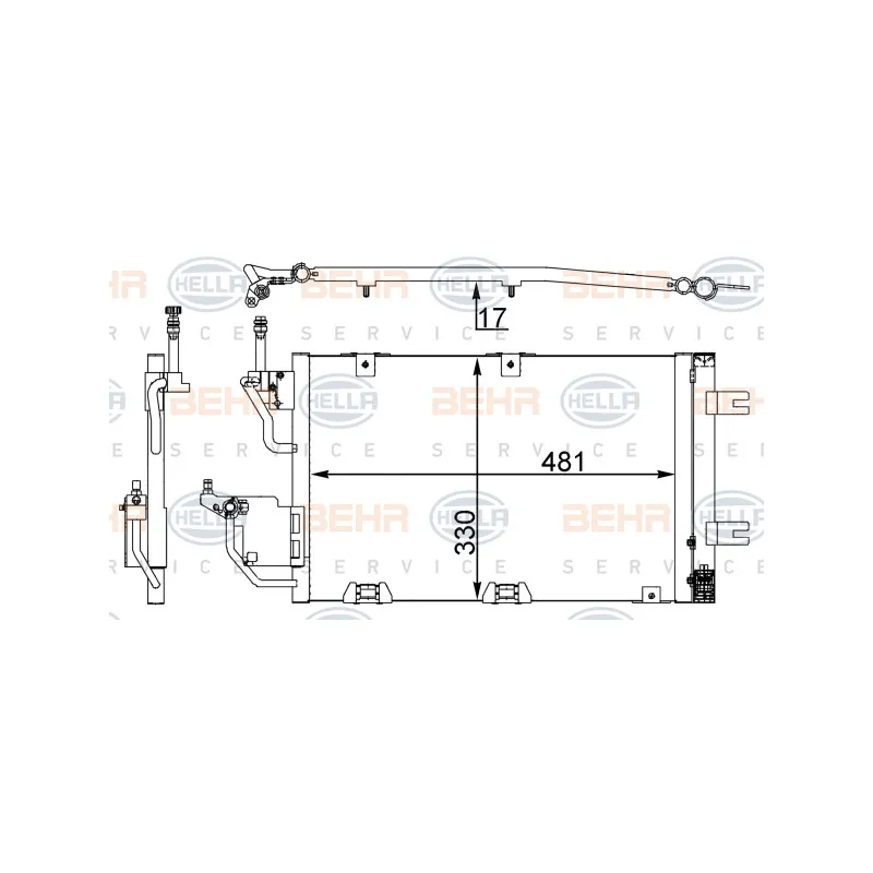 Condenseur, climatisation HELLA 8FC 351 302-374