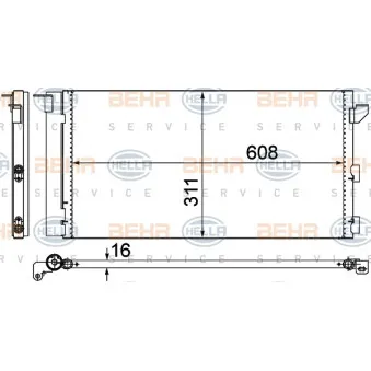 Condenseur, climatisation HELLA 8FC 351 302-401
