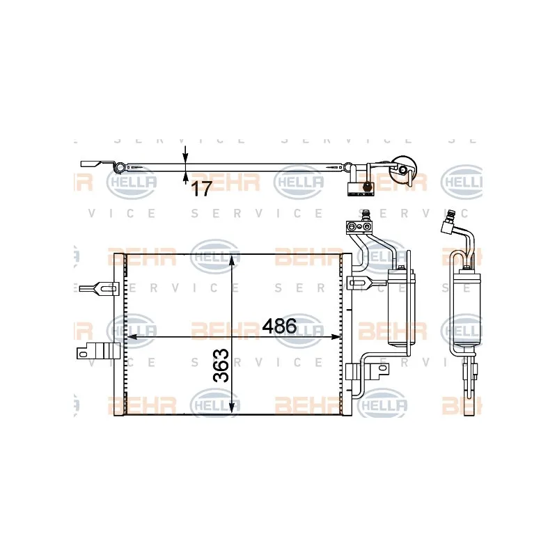 Condenseur, climatisation HELLA 8FC 351 302-481