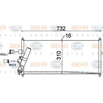 Condenseur, climatisation HELLA 8FC 351 302-521