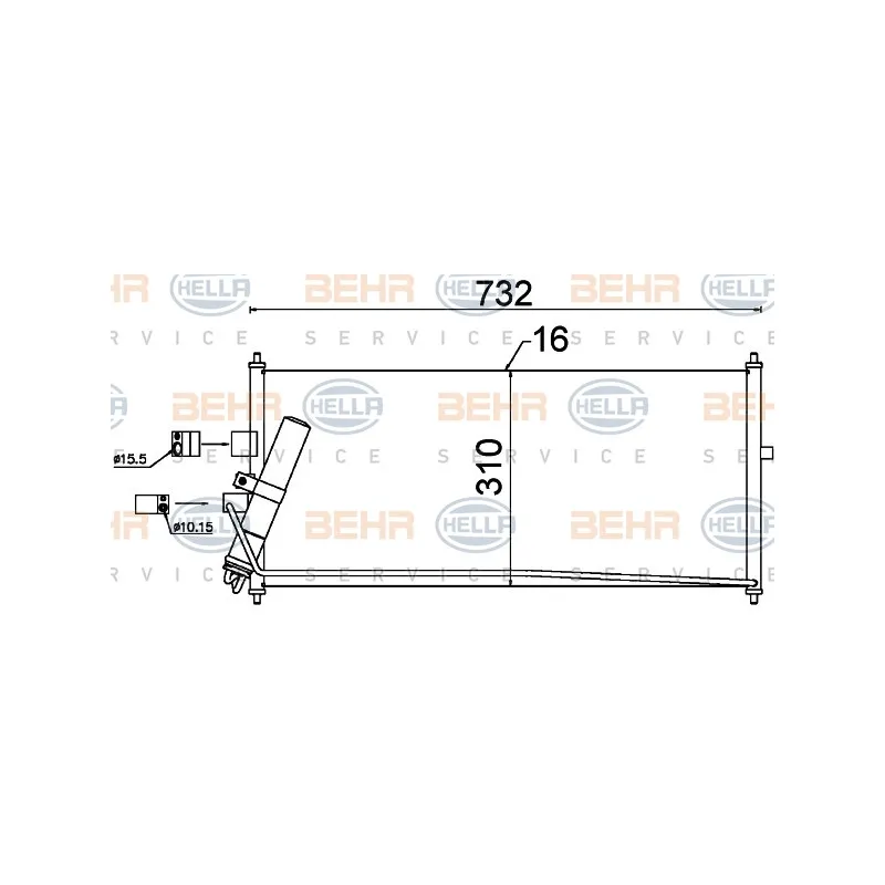 Condenseur, climatisation HELLA 8FC 351 302-521