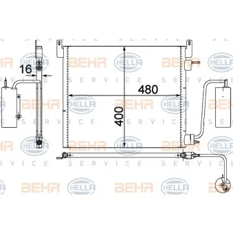 Condenseur, climatisation HELLA 8FC 351 302-541