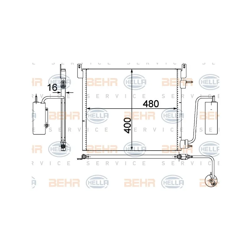 Condenseur, climatisation HELLA 8FC 351 302-541