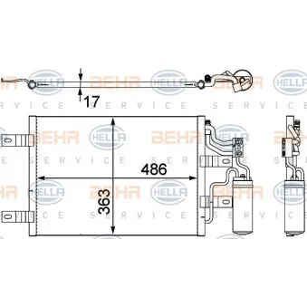 Condenseur, climatisation HELLA 8FC 351 302-551