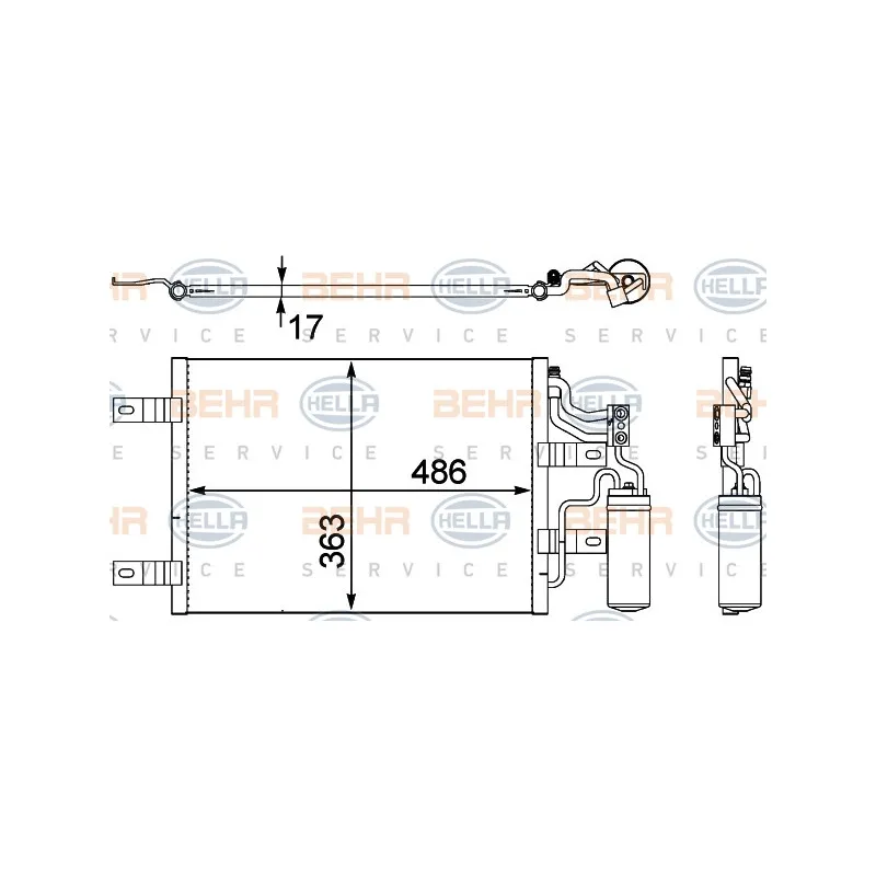 Condenseur, climatisation HELLA 8FC 351 302-551