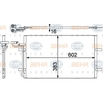 Condenseur, climatisation HELLA 8FC 351 302-571