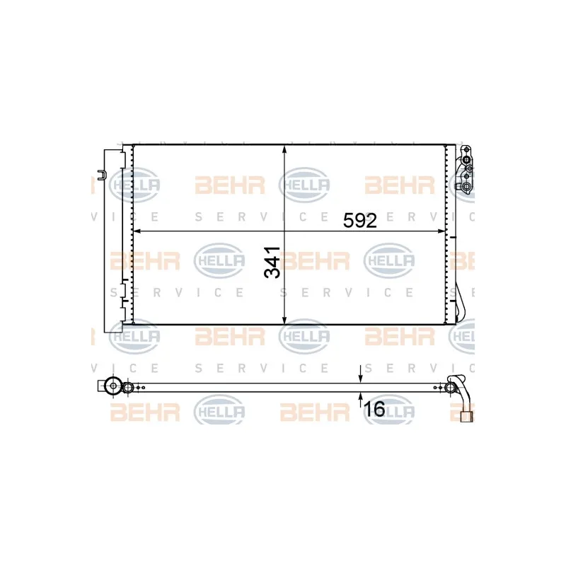 Condenseur, climatisation HELLA 8FC 351 302-624