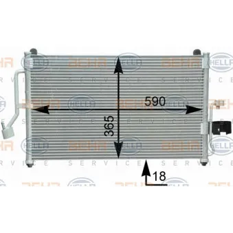 Condenseur, climatisation HELLA 8FC 351 302-661