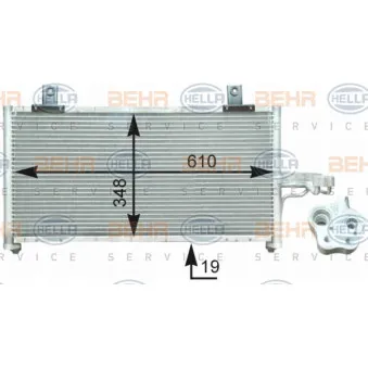 Condenseur, climatisation HELLA 8FC 351 302-741