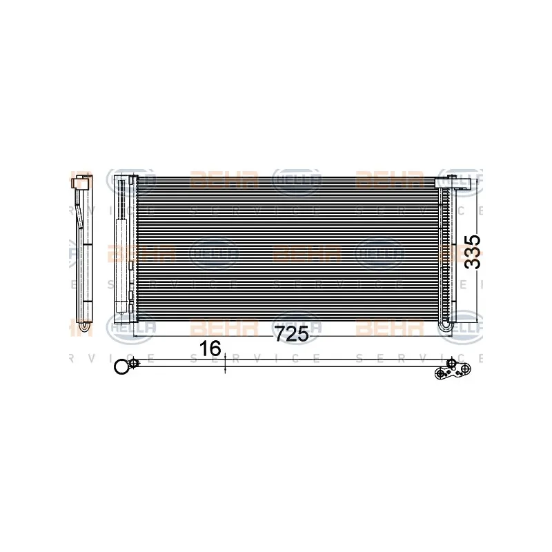 Condenseur, climatisation HELLA 8FC 351 302-754