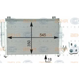 Condenseur, climatisation HELLA 8FC 351 303-021